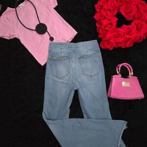 Stylish Light Blue Women's Straight Leg Jeans